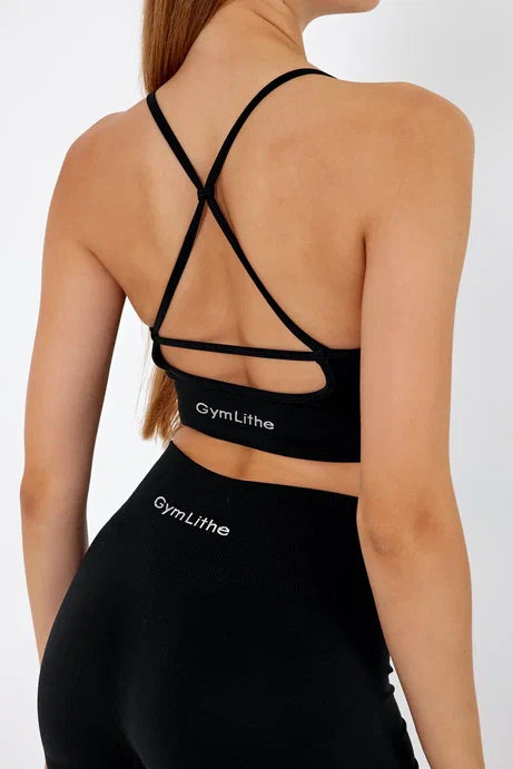 GymLight İnce Askılı Bra Siyah
