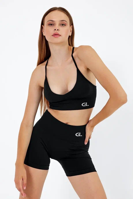 GymLight İnce Askılı Bra Siyah
